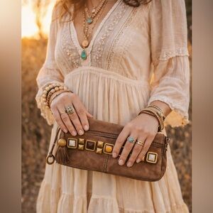 Vintage Fossil Fifty-Four Y2K Artisan Leather Purse Excellent Condition